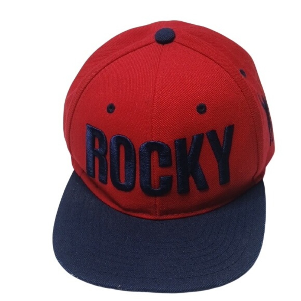 Mega Rocky Snapback Hat Mens OSFM Red Navy Philadelphia Boxing Balboa‎ Flat Bill